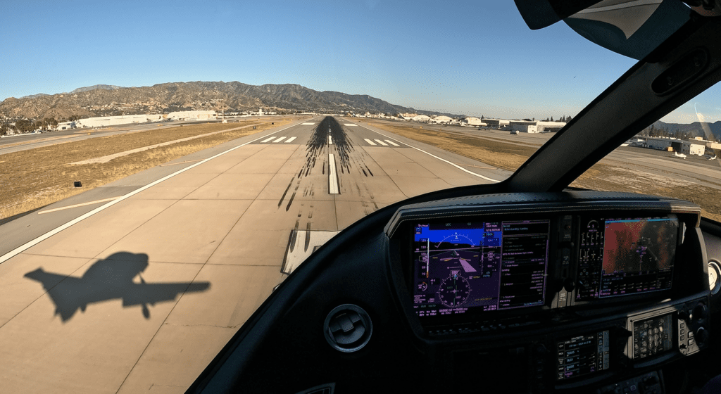 Vision Jet landing at Burbank Airport